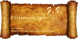 Filipovics Igor névjegykártya